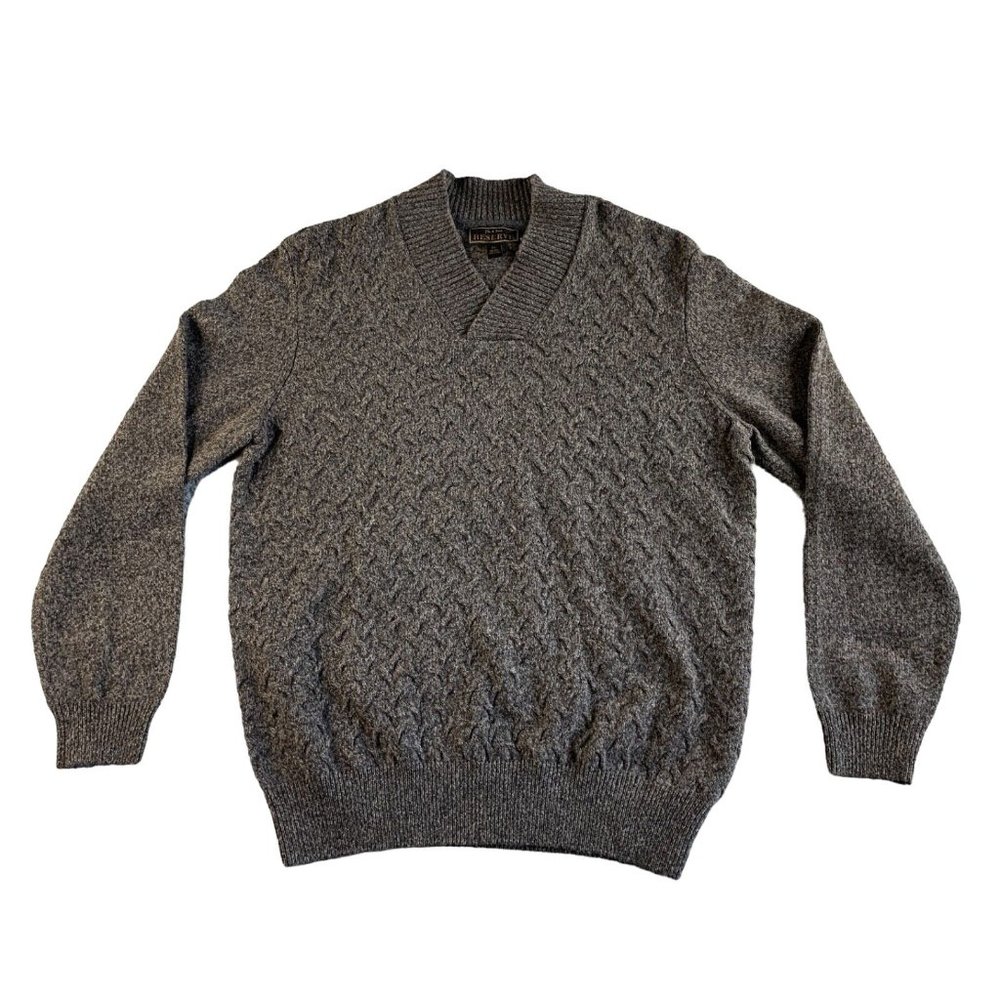 Jos. A. Bank Sweater Mens XL Reserve Wool Blend Cable Knit Pullover V Neck NEW